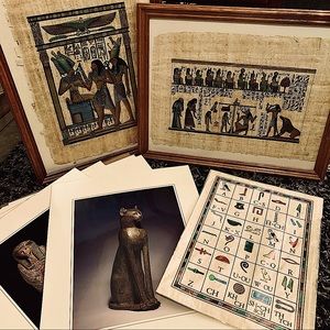 ⭐️  Egyptian Papyrus Framed Art and Museum Portfolio